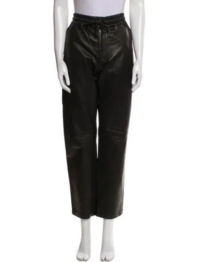 Pre-owned Frame Lamb Leather Straight Leg Pants W/ Tags In Multi