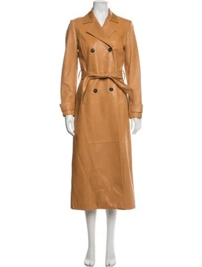 Pre-owned Frame Lamb Leather Trench Coat In Brown