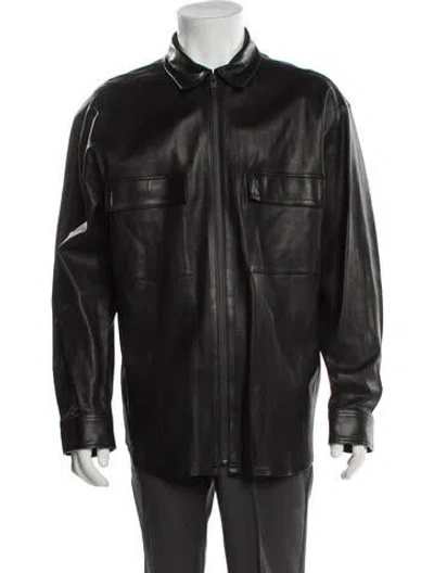 Pre-owned Frame Lamb Leather Utility Jacket In Black