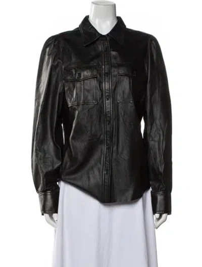 Pre-owned Frame Lamb Leather Utility Jacket In Black