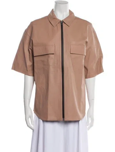 Pre-owned Frame Lamb Leather Utility Jacket In Brown