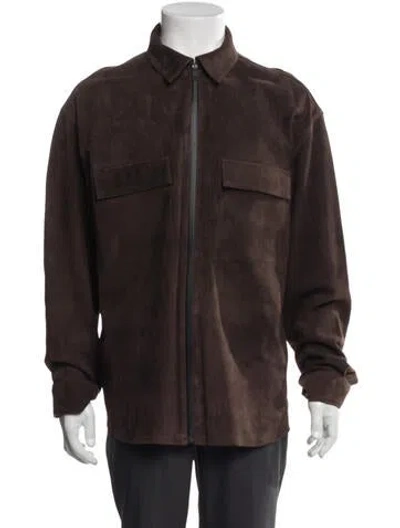Pre-owned Frame Lamb Leather Utility Jacket In Brown