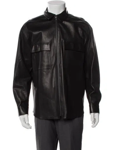 Pre-owned Frame Lamb Leather Utility Jacket In Gray