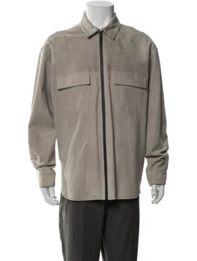 Pre-owned Frame Lamb Leather Utility Jacket In Neutral