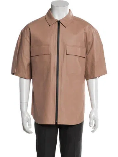 Pre-owned Frame Lamb Leather Utility Jacket In Pink