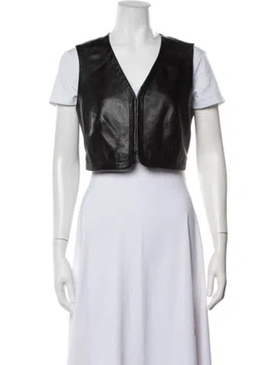 Pre-owned Frame Lamb Leather Vest In Black