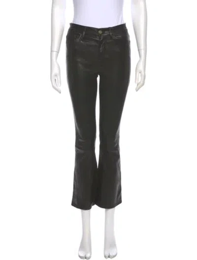 Pre-owned Frame Lamb Leather Wide Leg Pants In Black