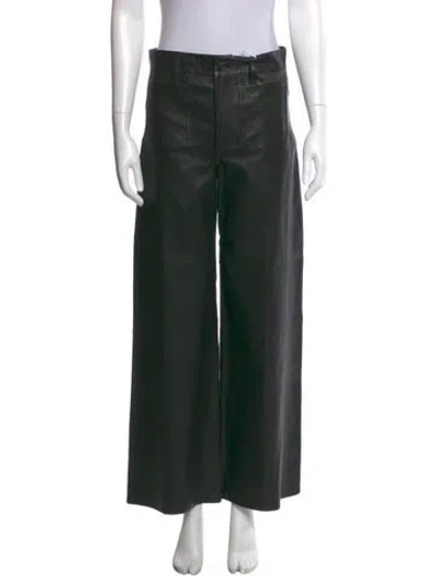 Pre-owned Frame Lamb Leather Wide Leg Pants W/ Tags In Black