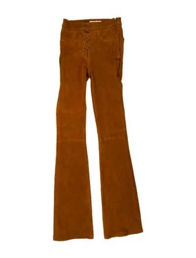 Pre-owned Frame Lambskin Straight Leg Pants W/ Tags In Orange