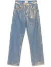 Frame Lamé-effect Jeans In Blue