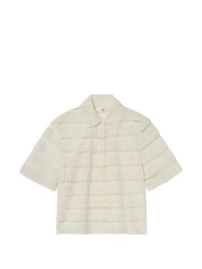 Frame Lattice Crochet Shirt In Neutral