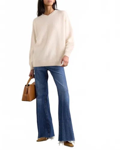 Frame Lax Distressed High Rise Flared Jeans In Antidote In Blue