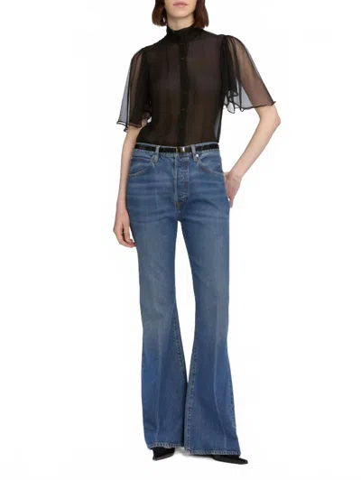 Frame Lax Wide-leg Flare Jeans In Pilot In Blue