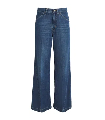Frame Le Baggy Palazzo Jeans In Navy