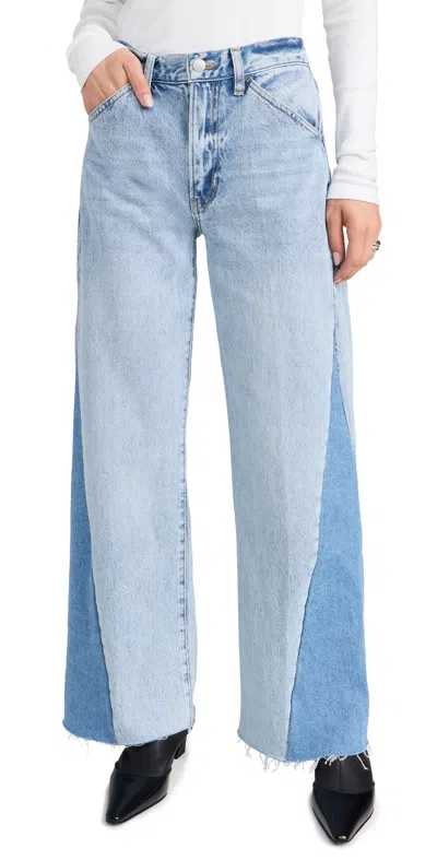 Frame Le Baggy Palazzo Outseam Insert Jeans Fairytale In Blue