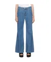Frame Le Baggy Palazzo Wide Leg Denim Trousers In Blue