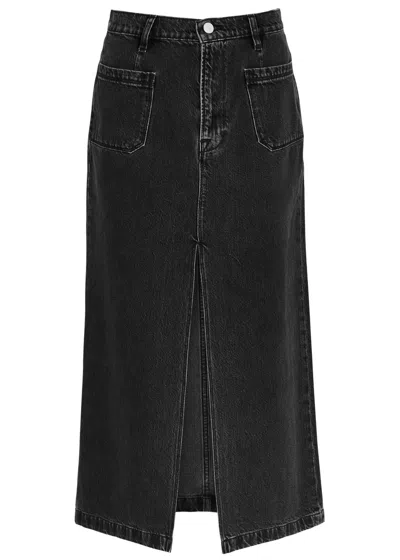 Frame Le Bardot Denim Midi Skirt In Black