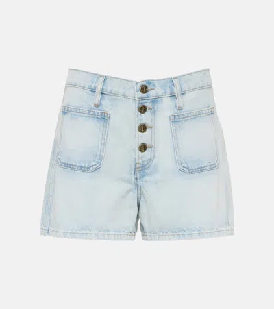 Frame Le Bardot Denim Shorts In Blue