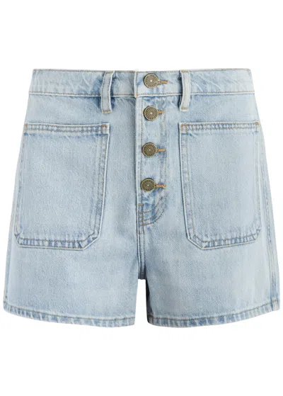 Frame Bardot Denim Shorts In Blue