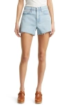 FRAME LE BRIGETTE RAW HEM DENIM SHORTS