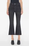Frame Le Crop High Waist Raw Hem Mini Bootcut Jeans In Grey
