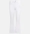 Frame Le Crop Mini Bootcut Metallic Snakeskin Print Jeans In Blanc