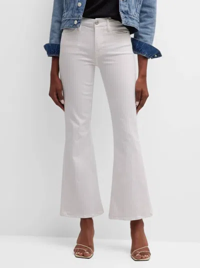 Frame Le Crop Flare Mini Slits Jeans In White