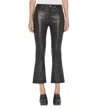 Frame Womens Smokescreen The Arrow High-rise Bootcut-leg Stretch-denim Jeans In Washed Black