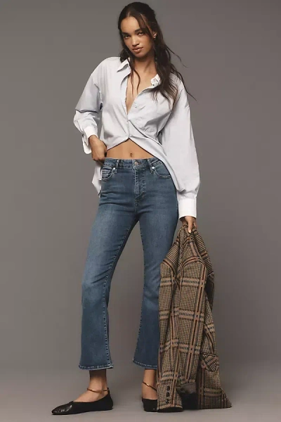 Frame Le Crop High-rise Mini Boot Jeans In Blue