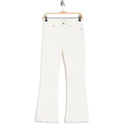 Frame Le Crop High Waist Raw Hem Mini Bootcut Jeans In White