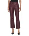 Frame Le Crop Mini Boot Cropped Leather Flared Pants In Wine