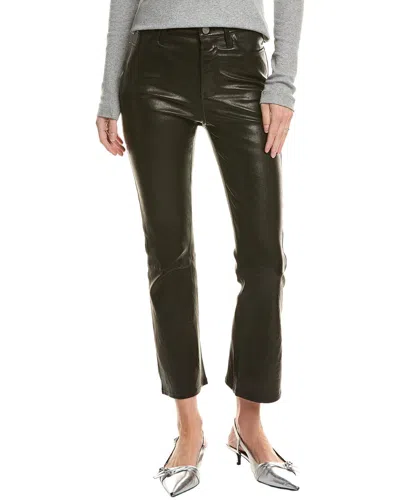 Frame Le Crop Leather Washed Black Mini Boot Jean In Green