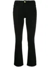 Frame Le Crop Mini Boot Jean In Houndstooth Shine In Black