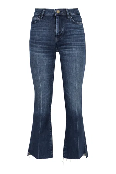 Frame Le Crop Mini Boot Cascade Jeans In Blue
