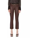 Frame Le Crop Mini Boot Coated Jeans In Dark Chocolate