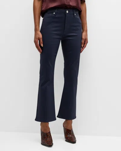 Frame Le Crop Mini Boot Coated Jeans In Navy Coated