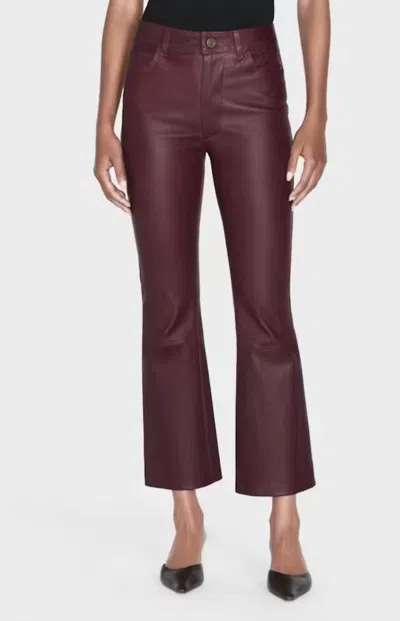 FRAME LE CROP MINI BOOT CUT JEANS IN LEATHER WINE