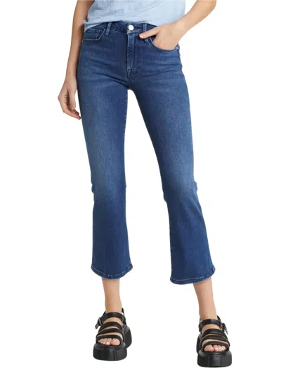Frame Le Crop Mini Boot Jean In Bornstein In Blue
