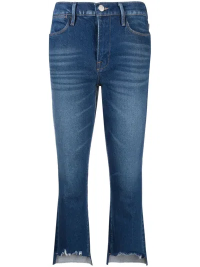 Frame Le Crop Mini Boot Jeans In Blue