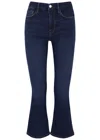 Frame Le Crop Mini Boot Mid-rise Flared Jeans In Blue