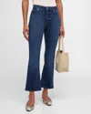 Frame Denim Le High Straight Long Raw Fray Jeans In Dante