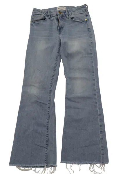 Frame Le Crop Mini Boot Jeans In Blue Cotton