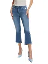 Frame Le Crop Mini Boot Drizzle Rips Chew Worn Jean In Blue