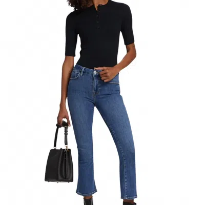 Frame Le Crop Mini Boot Jeans In Samson In Blue