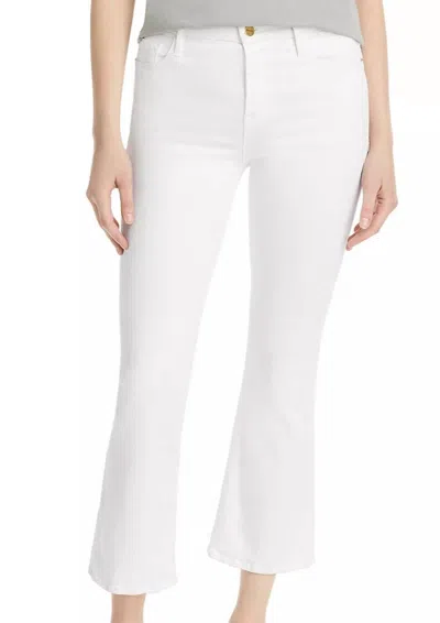 Frame Le Crop Mini Boot Jeans In White