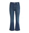 Frame Le Crop Mini Boot Bootcut Ankle Jeans With Raw Hem In Navy