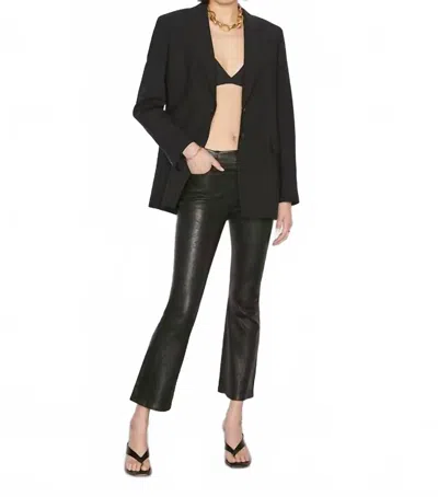 Frame Le Crop Mini Boot Leather Jeans In Washed Black
