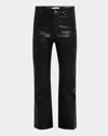 Frame Womens Smokescreen The Arrow High-rise Bootcut-leg Stretch-denim Jeans In Washed Black