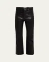 Frame Womens Smokescreen The Arrow High-rise Bootcut-leg Stretch-denim Jeans In Washed Black