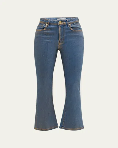 Frame Le Crop Mini Boot Metallic Jeans In Gold Hologram